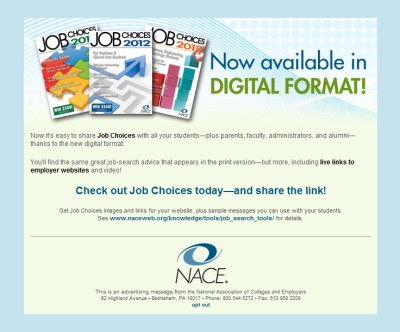 'Job Choices Digital Promotion', 2012